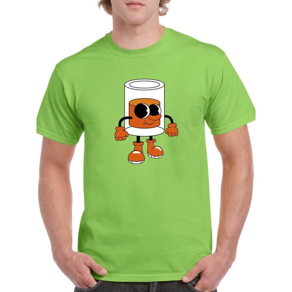 Toon Style Glass W Beverage. T-Shirt Men -Image by Shutterstock, Male XX-Large