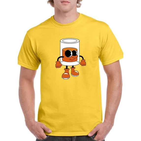 Toon Style Glass W Beverage. T-Shirt Men -Image by Shutterstock, Male x-Large