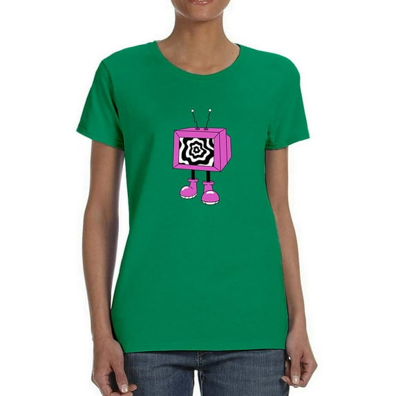 Toon Style Hypno Tv T-Shirt Women -Image by Shutterstock, Female 5X-Large