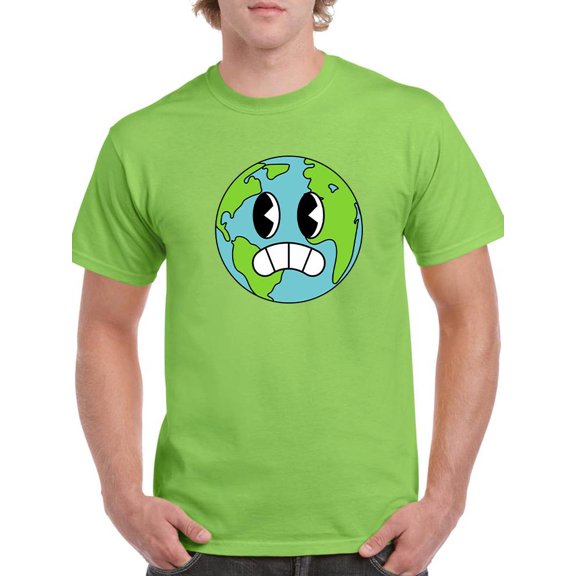 Toon Style Worried World T-Shirt Men -Image by Shutterstock, Male 4X-Large