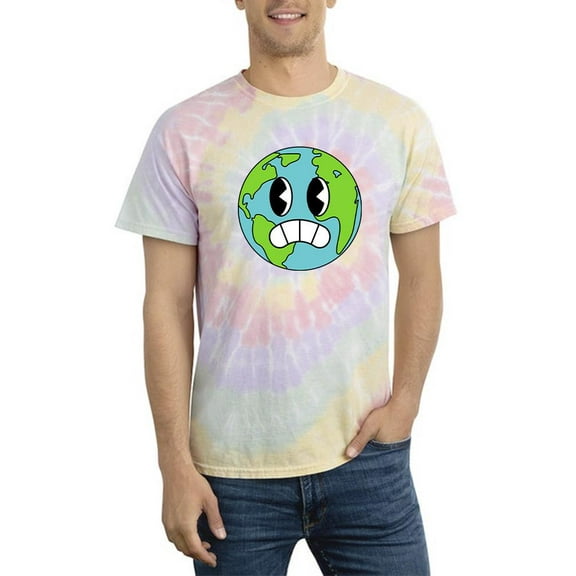 Toon Style Worried World Tie Dye Spiral Men -Image by Shutterstock, Male Small