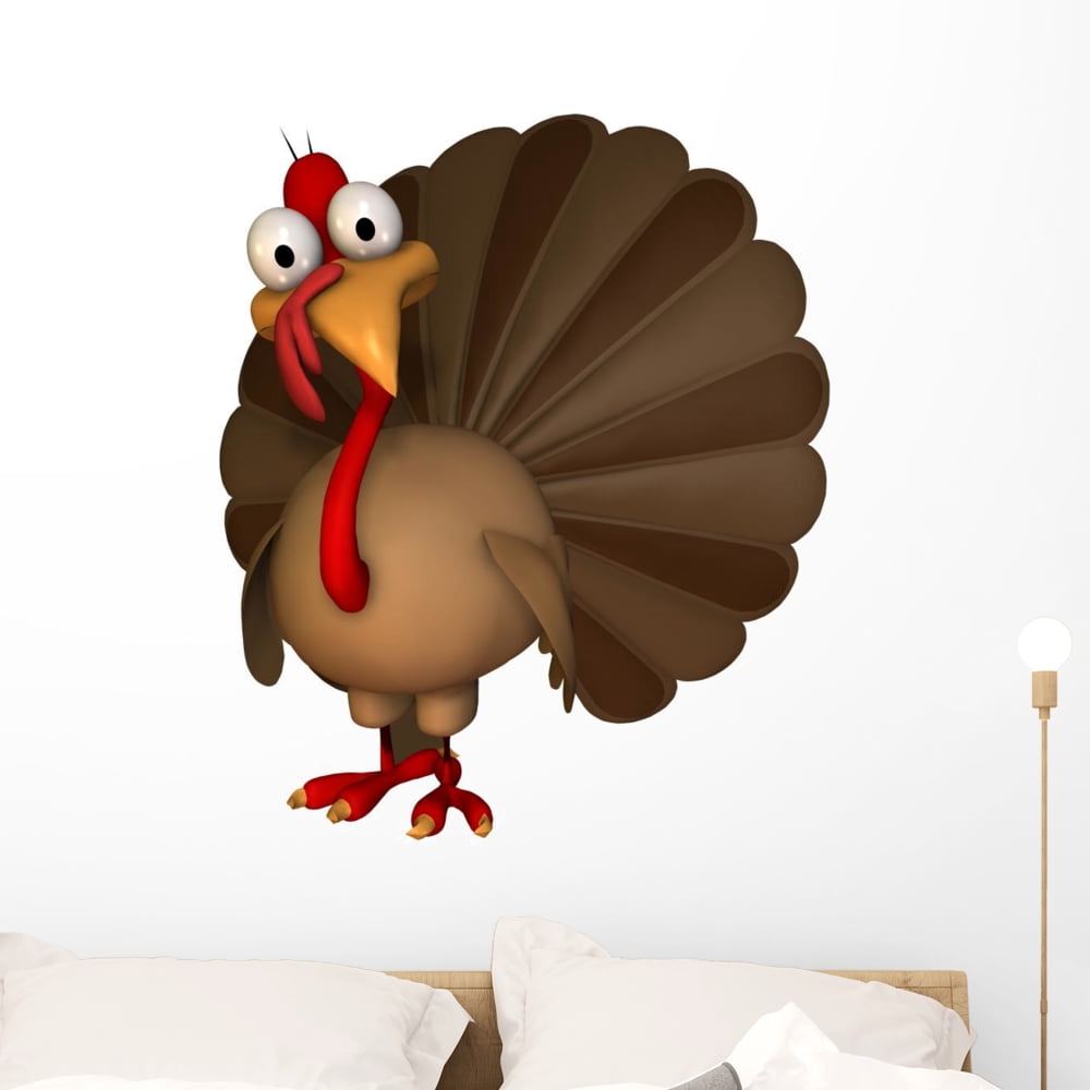 Toon Thanksgiving Turkey Wall Mural Decal by Wallmonkeys Vinyl Peel and ...