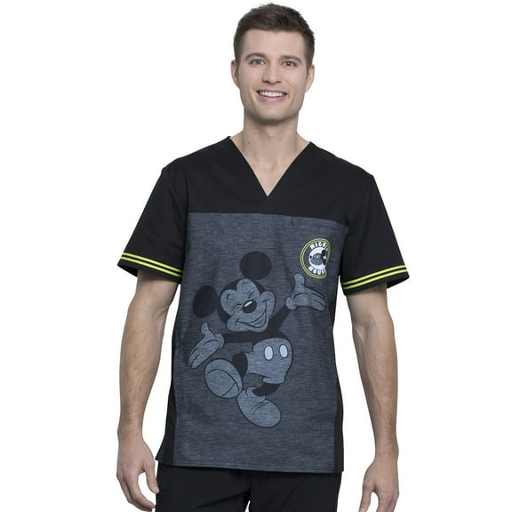 Tooniforms Disney Men's V-Neck Medical Scrub Top TF707