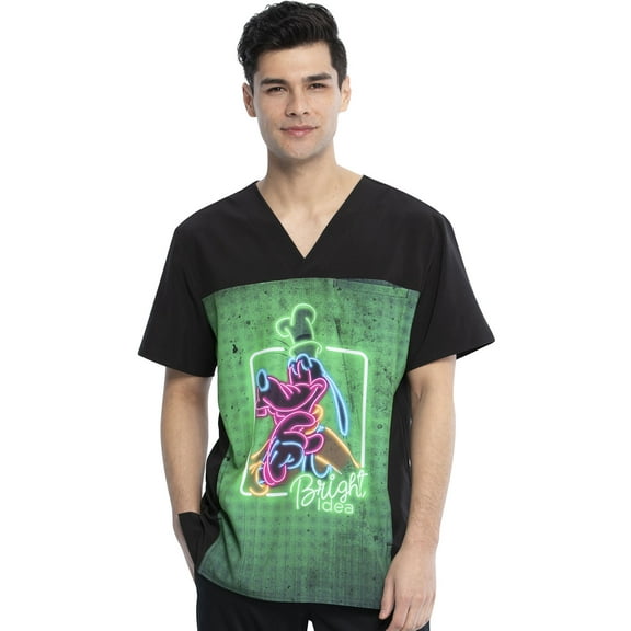 Tooniforms Disney Men's V-Neck Medical Scrub Top TF712