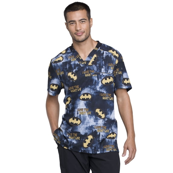 Tooniforms Men Scrubs Top, V-Neck, Plus Size, TF730, 5XL, Night Life