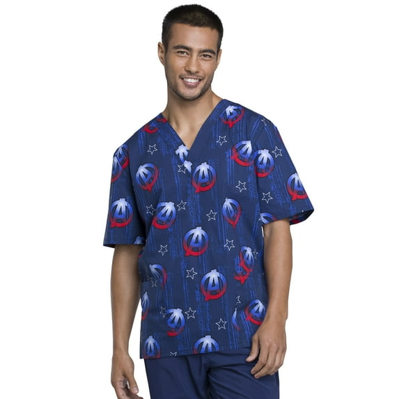 Tooniforms Men Scrubs Top, V-Neck, TF606, XL, A For Avengers