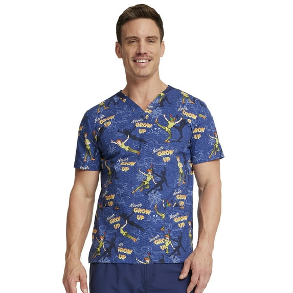 Tooniforms Men & Women Scrubs Top V-Neck Print TF728