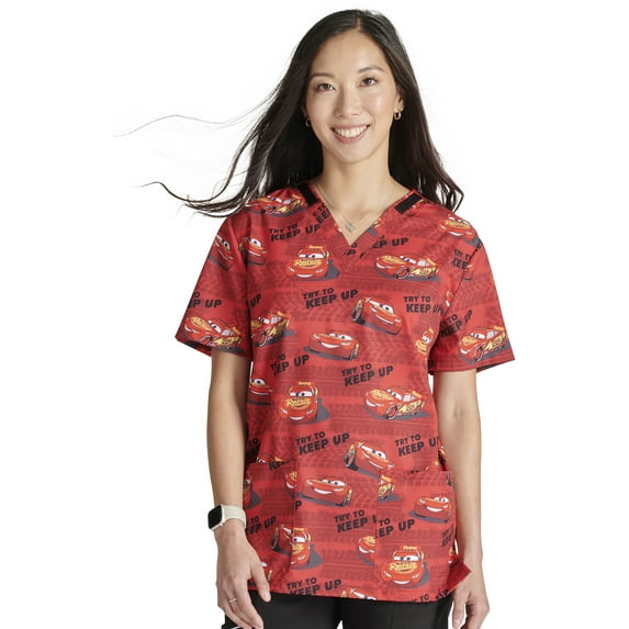 Tooniforms Scrubs Top For Men & Women V-Neck Print TF728