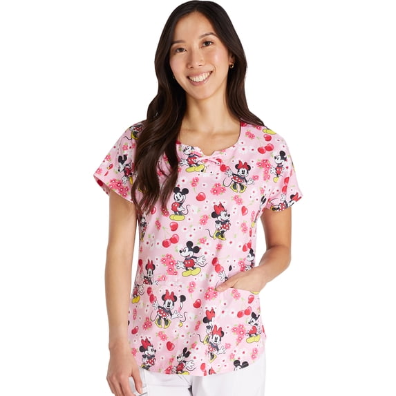 Tooniforms Scrubs Top For Women Round Neck Print TF787