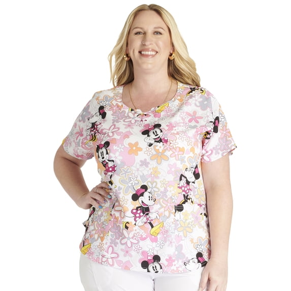 Tooniforms Scrubs Top For Women Round Neck Print TF787