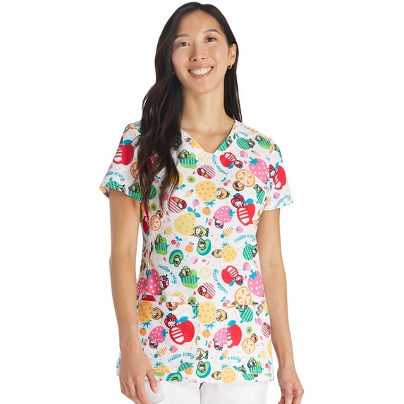 Tooniforms Scrubs Top For Women Shaped V-Neck Print TF772