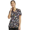 thumbnail image 1 of Tooniforms Scrubs Top For Women V-Neck Print Plus Size TF764, 2XL, Positive Vibes, 1 of 4
