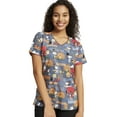 thumbnail image 1 of Tooniforms Scrubs Top For Women V-Neck Print TF614, 1 of 6