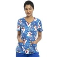 thumbnail image 1 of Tooniforms Scrubs Top For Women V-Neck Print TF614, 1 of 7