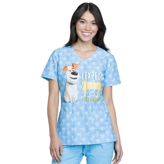 Tooniforms Scrubs Top For Women V-Neck Print TF614