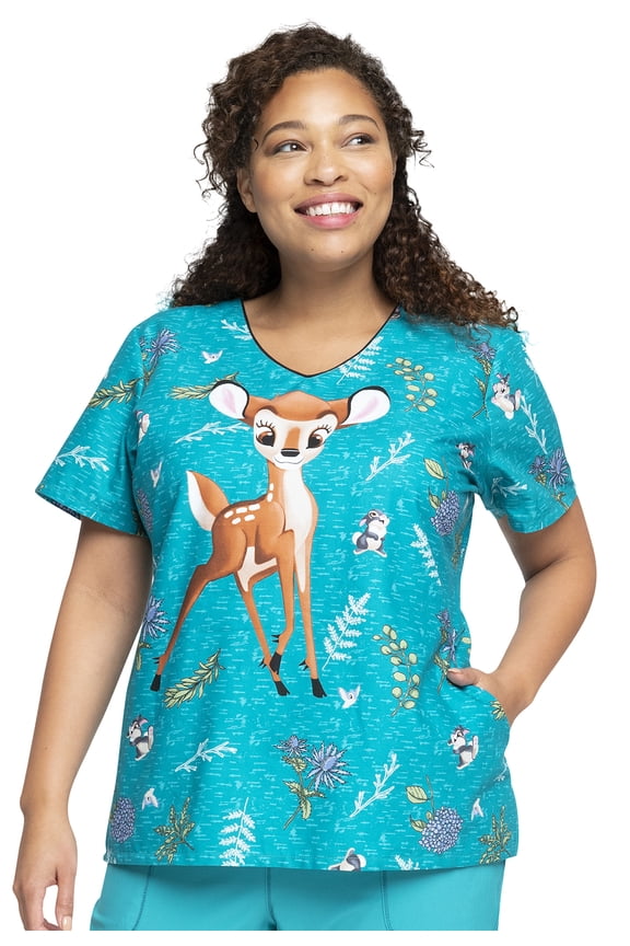 Scrubs Top For Women V-Neck Print TF626