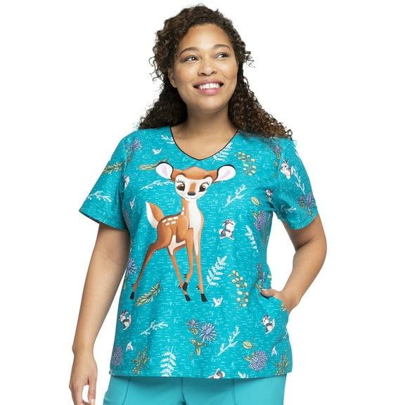 Tooniforms Scrubs Top For Women V-Neck Print TF626