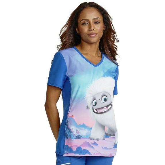 Tooniforms Scrubs Top For Women V-Neck Print TF627