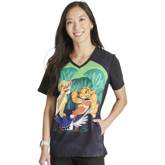 Tooniforms Scrubs Top For Women V-Neck Print TF627