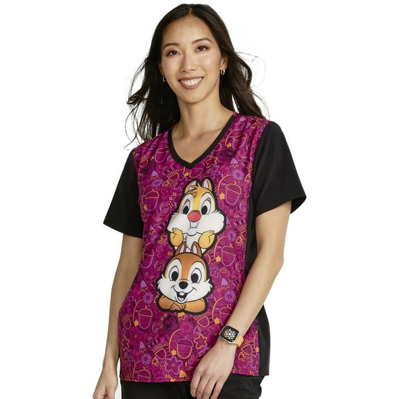 Tooniforms Scrubs Top For Women V-Neck Print TF677