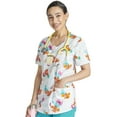 thumbnail image 1 of Tooniforms Scrubs Top For Women V-Neck Print TF727, 1 of 6