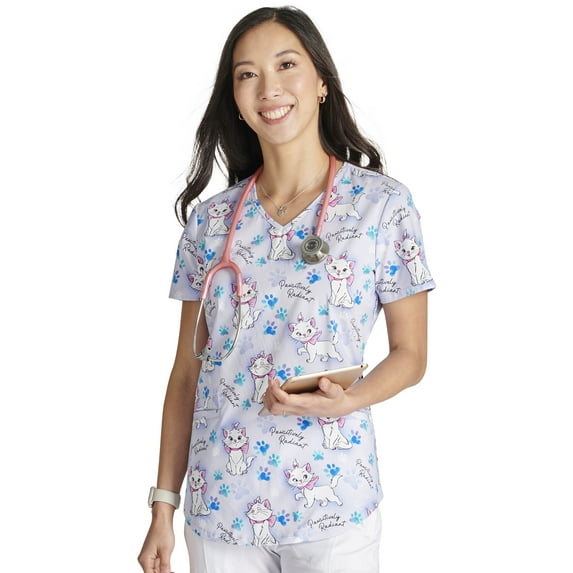 Tooniforms Scrubs Top For Women V-Neck Print TF737
