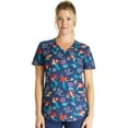 thumbnail image 1 of Tooniforms Scrubs Top For Women V-Neck Print TF737, 1 of 7