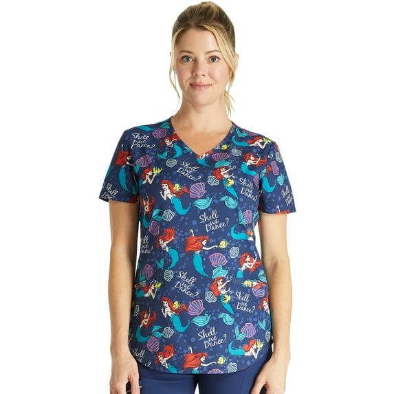Tooniforms Scrubs Top For Women V-Neck Print TF737
