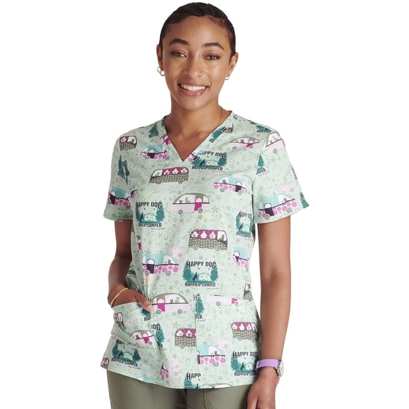 Tooniforms Scrubs Top For Women V-Neck Print TF738