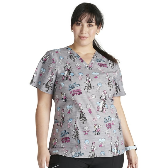 Tooniforms Scrubs Top For Women V-Neck Print TF738