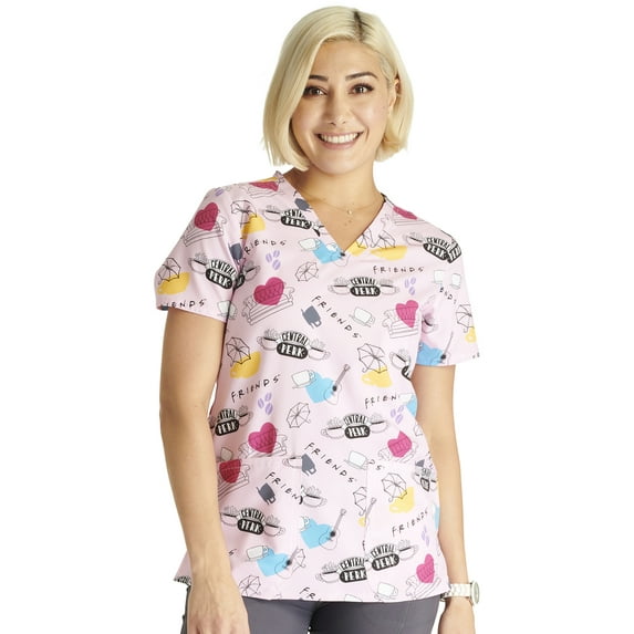 Tooniforms Scrubs Top For Women V-Neck Print TF738