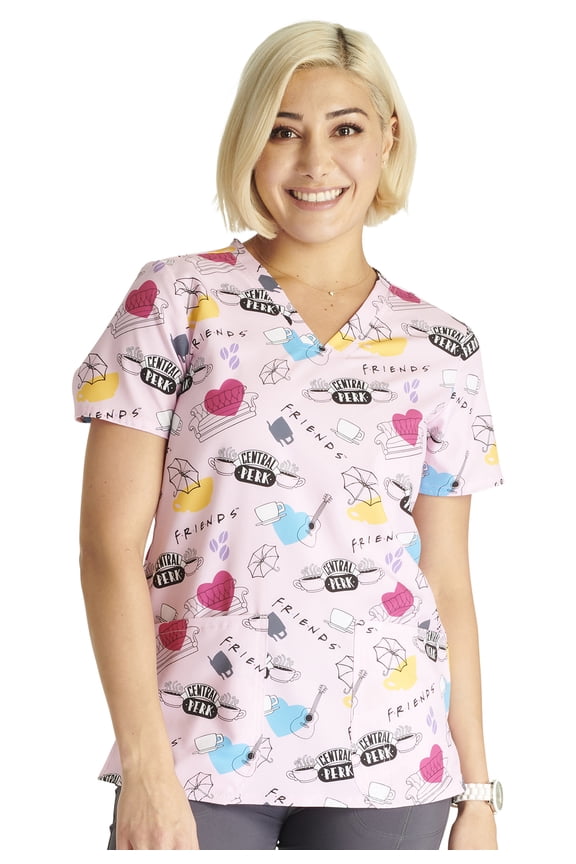 Scrubs Top For Women V-Neck Print TF738