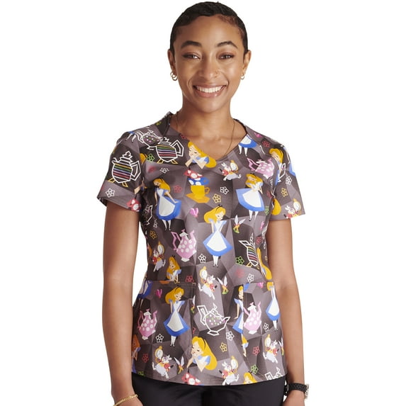 Tooniforms Scrubs Top For Women V-Neck Print TF756