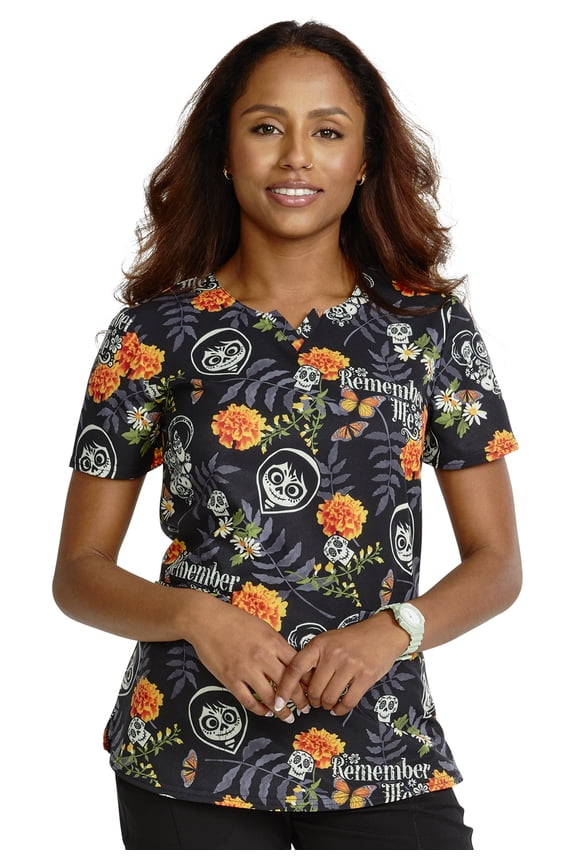 Scrubs Top For Women V-Neck Print TF761