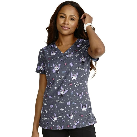 Tooniforms Scrubs Top For Women V-Neck Print TF776