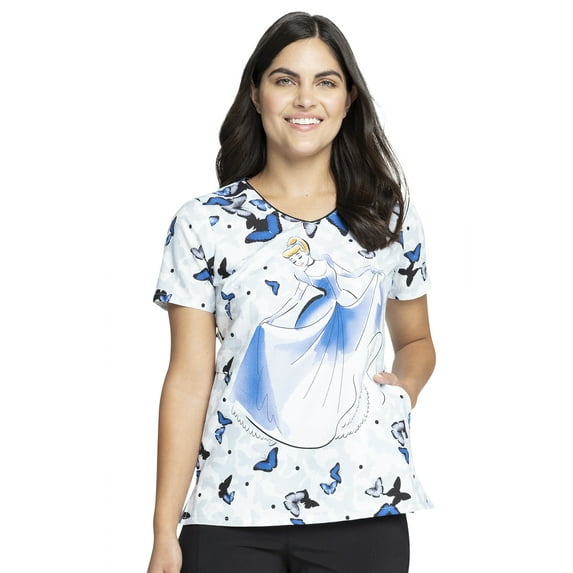 Tooniforms Scrubs Top For Women V-Neck Print TF626