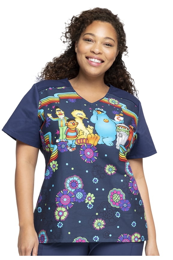 Scrubs Top For Women V-Neck TF639, XS, Coming Or Going