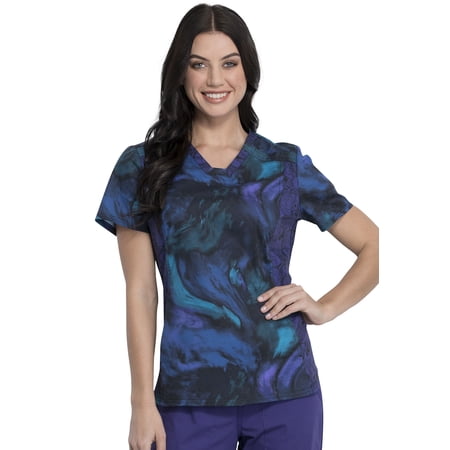 Tooniforms Scrubs Top for Women V-Neck TF531, XS, Far Far Away