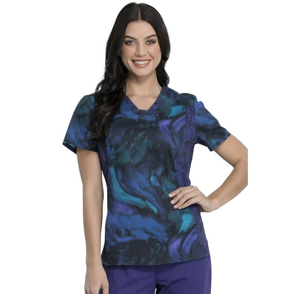 Tooniforms Scrubs Top for Women V-Neck TF531, XS, Far Far Away