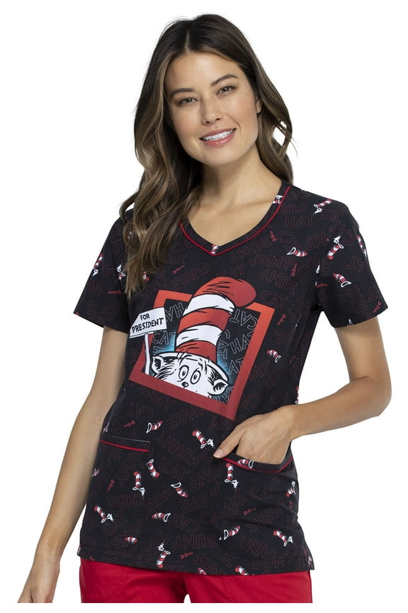 V-Neck Women Medical Scrub Top TF634