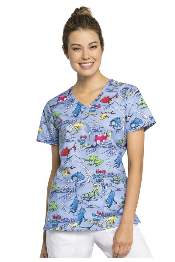 V-Neck Women Medical Scrub Top TF638