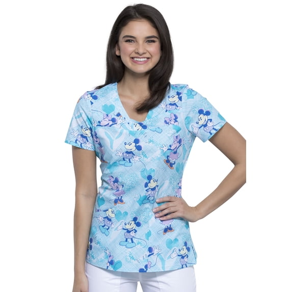 Tooniforms Women Scrubs Top, V-Neck, Plus Size, TF641, 4XL, Plaid About You