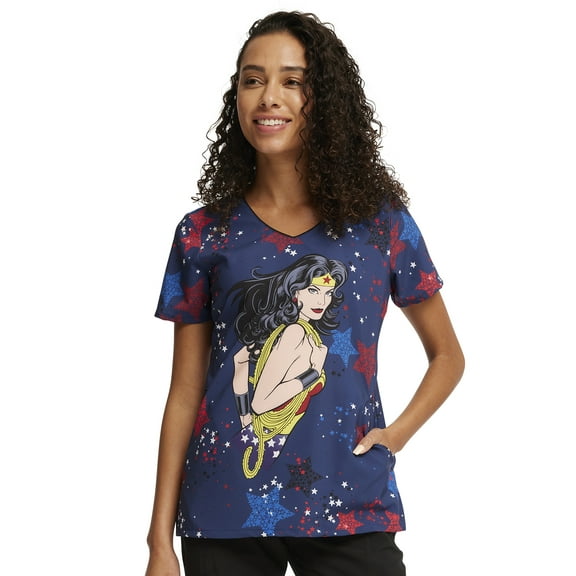 Tooniforms Women Scrubs Top V-Neck Print TF626