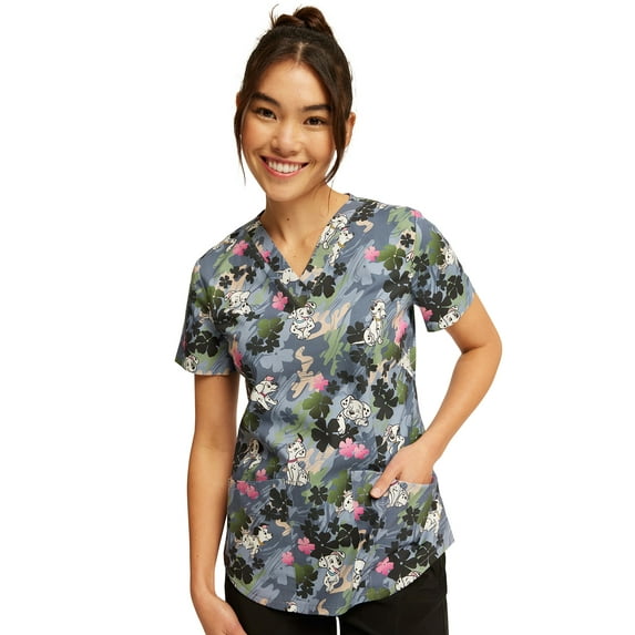 Tooniforms Women Scrubs Top V-Neck Print TF736