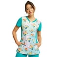 thumbnail image 1 of Tooniforms Women Scrubs Top V-Neck Print TF749, 1 of 4