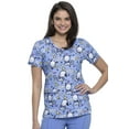 thumbnail image 1 of Tooniforms Women Scrubs Top, V-Neck, TF633, L, Jog To The Rhythm, 1 of 7