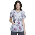 thumbnail image 1 of Tooniforms Women Scrubs Top, V-Neck, TF720, M, Check Meowt, 1 of 7