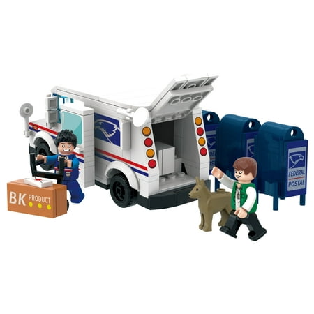Toonify Capital Mail Van Building Toy Set, Postal Mail Truck Building Blocks Kit with Mail Truck, 3 Mailboxes, Courier and Accessories, Fun Gift Idea for Adults and Teens Kids 313 PCS