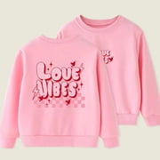 Toonshare Black***Friday ,,Kids Long Sleeve Shirts White,Girls Blouse Size 7,Kids Long Sleeve Shirts Girls 10-12,Long Sleeve Round Neck Letter Print Fleece Pullover Sweatshirt