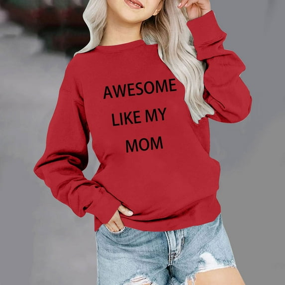 Toonshare Black**Friday Deals,50% off Clear,Little Girls Blouse,Unisex Printed Round Neck Long Sleeve Sweater Top,Girls Shirts Size 7-8,Long Sleeve Shirts for Girls 16/18 Flannels